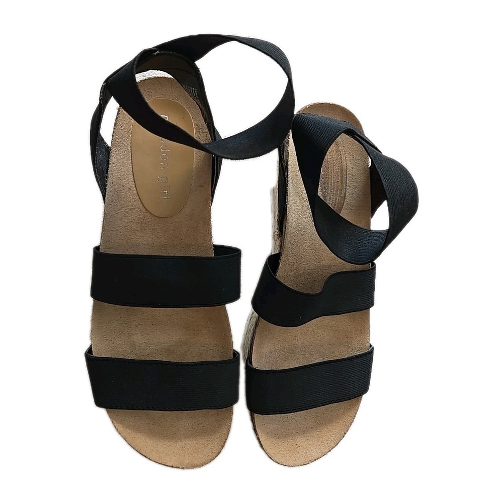 Madden Girl Black Platform Sandals Women's Size 7 Chunky Block Heel...